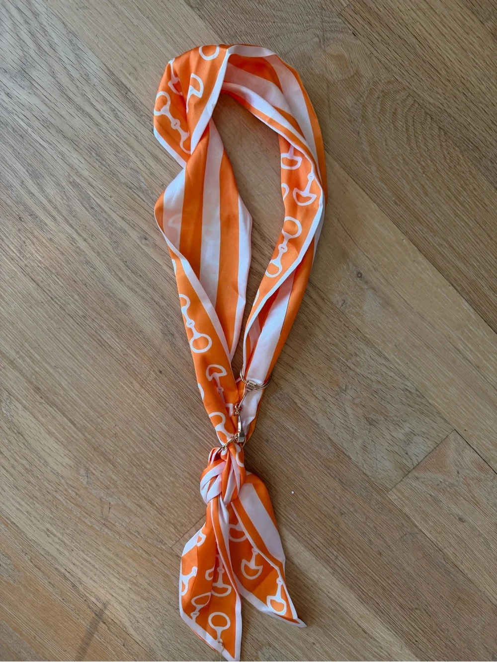 Orange Patterned Kids Neck Scarf - Bright Orange Printed Design